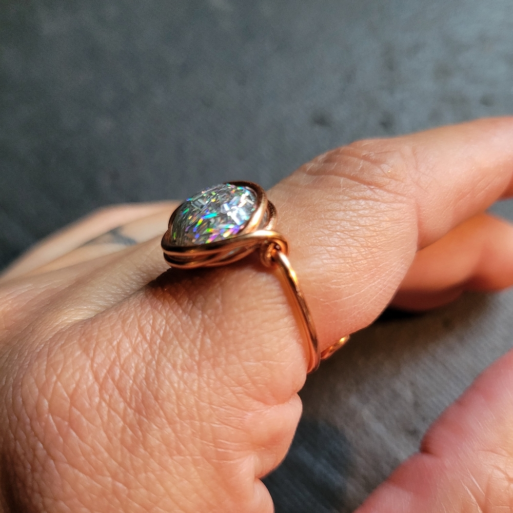Adjustable Glitter Resin Ring - Picture 2 of 4